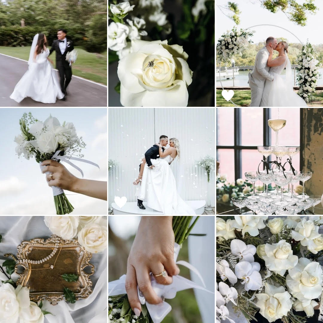 Collage of Brisbane weddings planned by Bethany Cook, showcasing diverse styles